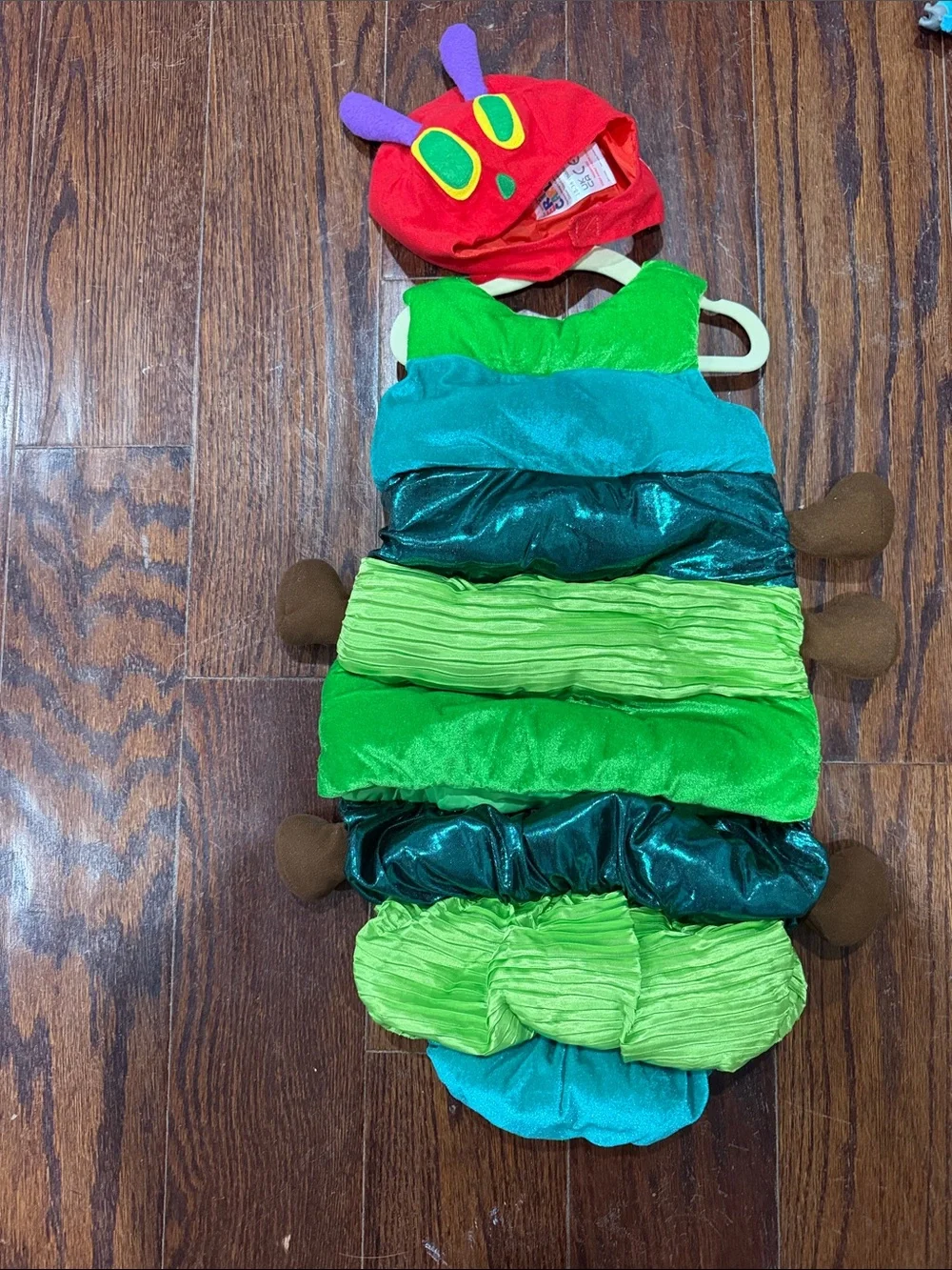 Very Hungry Caterpillar Bright Green & Red Caterpillar Kids Halloween Costume